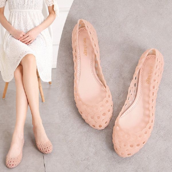 

2019 new summer casual fashion shallow hollow women beach sandals cover heel slip-on cut out ladies jelly shoes 20190819, Black