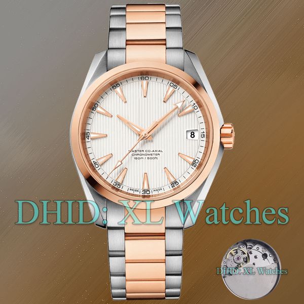 

luxury mens watches 316l stainless steel white literal automatic movement silver rose gold steel strip calendar designer men watch a65-10, Slivery;brown