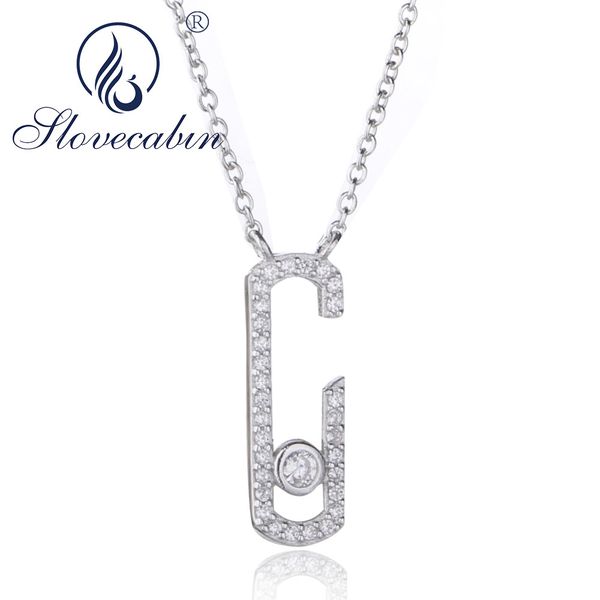

slovecabin 925 sterling silver move crystal zircon jewelry quartz authentic link chain move pendant necklace chains for women
