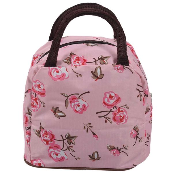 

pink style polyester lunch bag lunch box package shop tote bag purse for women girls, Blue;pink