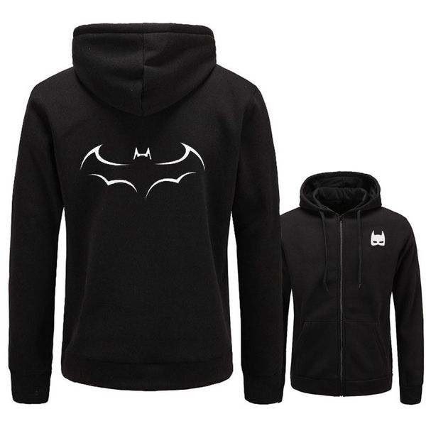 

autumn batman kanye west gd hoodies men women hoodie zipper hip hop mens jacket hooded, Black