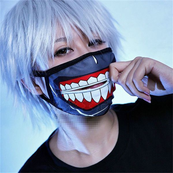 

new halloween cosplay kaneki ken face masks zipper cycling anti-dust anime tokyo ghoul cosplay mask