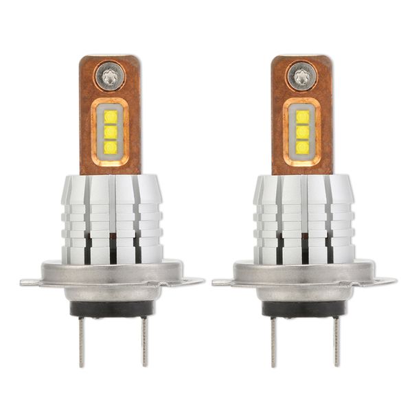 

nighteye h7 auto car led headlights 60w 1800lm 12v-24v fog lights bulbs copper heat conduction 6000k white fog lamps - 2 pcs