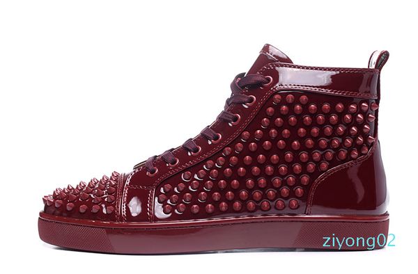 

2019 new designer brand studded spikes flats shoes red bottom for mens women party lovers genuine leather sneakers 35-46 zz02, Black