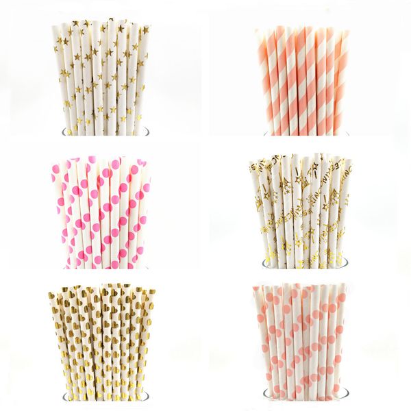 

25pcs/set creative straw drinking paper straws bachelor party children disposable green paper straw multicolor party decoration