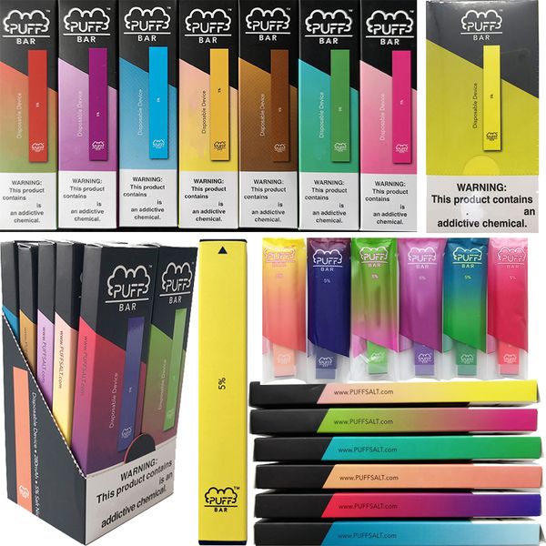 

19 Цвета Puffbars Одноразовая E сигареты Pod 1,3 мл Бобы 280mAh Batery Puffbar Vape ручка с штрих-кодом Пустой Слоеное Bar Pod