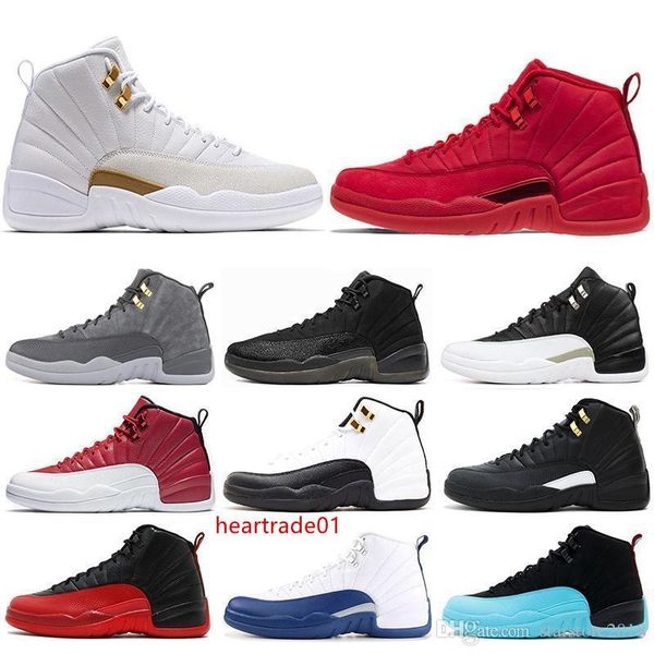 

12 wholesale 12s men basketball shoes sneakers black white playoff the master gym red gamma blue 12s mens sports shoes 7-13