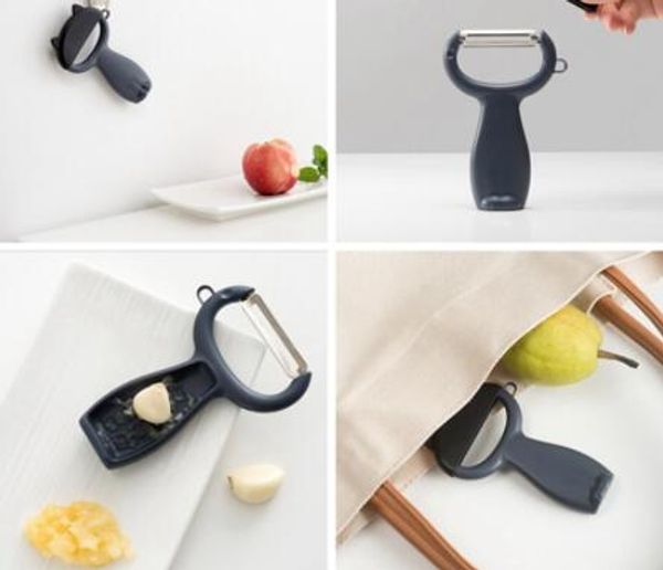 Utensili da cucina Arrivo Forma carina Pelapatate Carota Frutta Gadget per verdure Pelapatate a lama in acciaio inossidabile Smerigliatrice per aglio