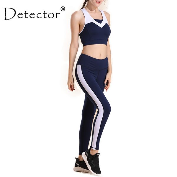 

detector women patchwork sport suit gym yoga fitness sportswear running bra legging yoga set for female workout athletic clothes, White;red