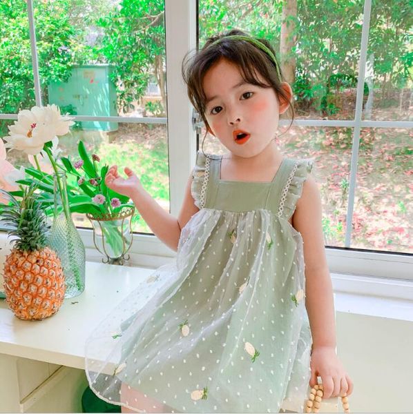 

2020 new style girls patchwork dress fashion cotton voile girls dresses 1-6t qh29, Red;yellow