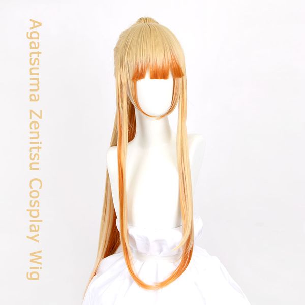 

dianqi new golden yellow cosplay female wigs with light bangs anime long synthetic wigs easy matching with for women, Black