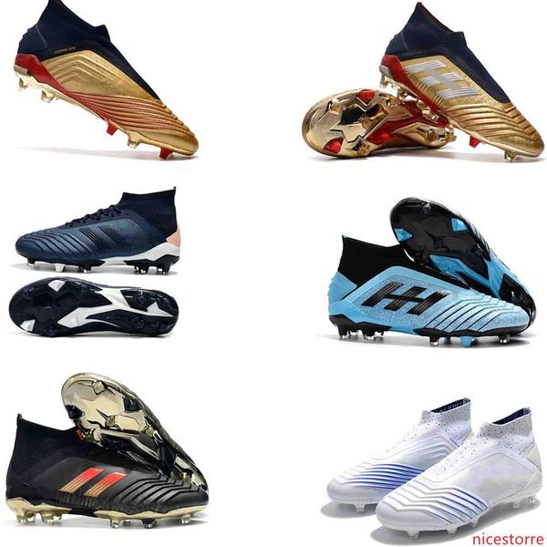 

2019 new predator 19 19.1 pogba mens women youth fg football boots virtuso waterproof blue soccer cleats high ankle chaussures shoes