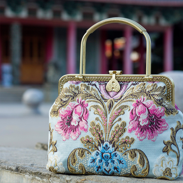 

embroidery cheongsam handbag women evening bags female dinner bags vintage cross body bag golden mouth mother clutch purse