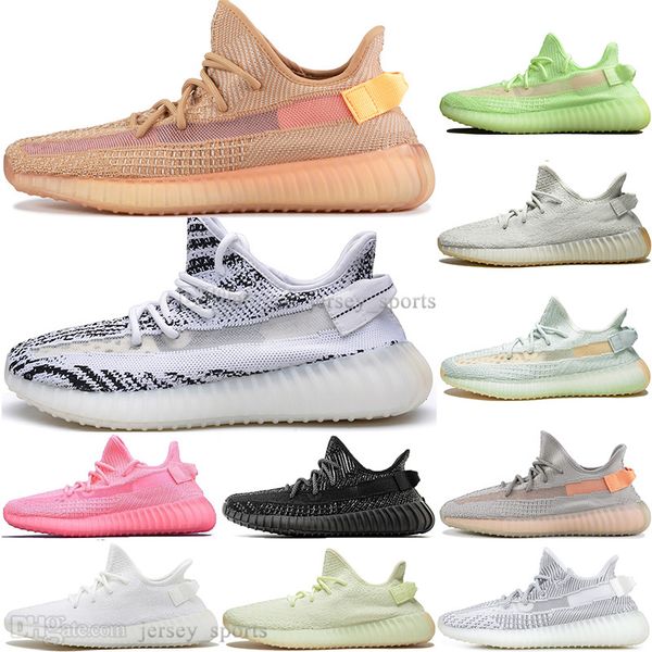 

sale kanye west clay v2 static reflective gid glow in the dark mens running shoes hyperspace true form men sports designer sneakers eur36-48