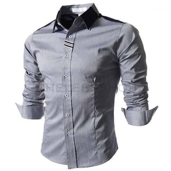 

skinny solid color male shirts autumn mens designer shirts lapel neck long sleeve slim mens casual, White;black