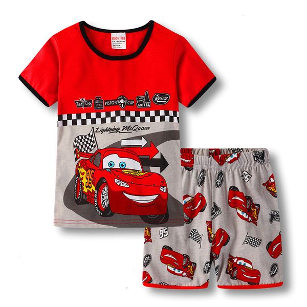 

new boys clothes pajamas baby girl pijama cute cartoon short sleeve pyjamas summer clothing sets children sleepwear costume kids, Blue;red