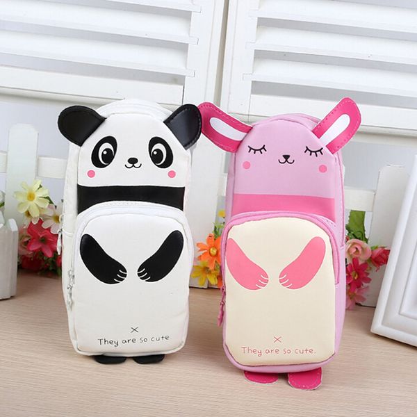 

1pc panda canvas school student pen pencil bag makeup cosmetic pouch bag case