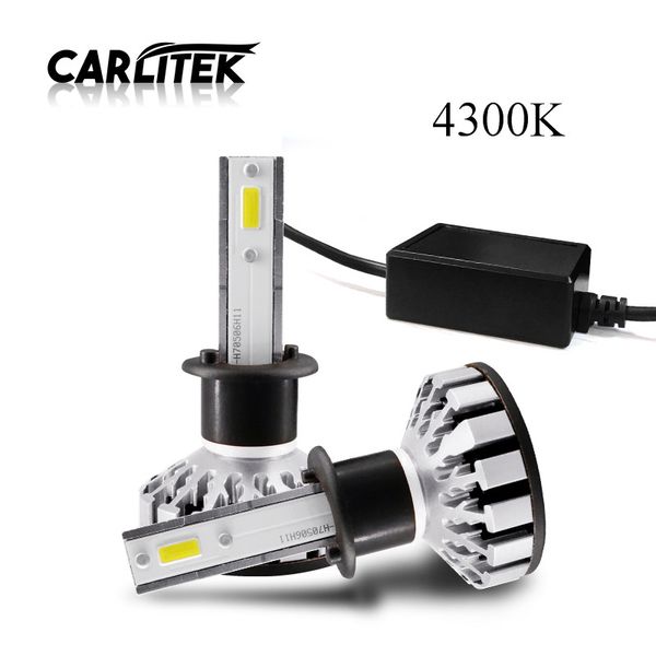 

carlitek super mini размер 12v h1 водить h7 h4 h11 h8 фар автомобиля лампы 25w 6000k 4300k ​​10000lm авто cob чип автомобили фара