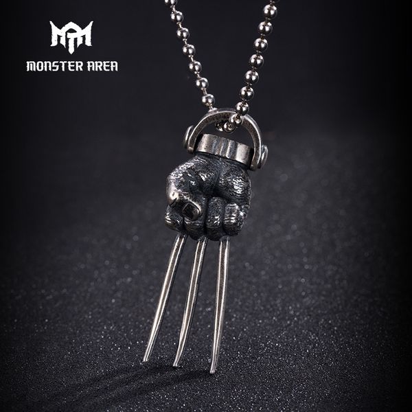 

monster area vintage silver mens pendant classic mens pendant retro style wolf