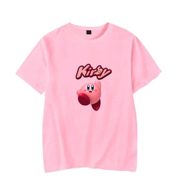 

mens t shirts fashion kawaii anime kirby t shirt summer o neck short sleeve cotton t-shirt cute cartoon funny tshirt streetwear, White;black