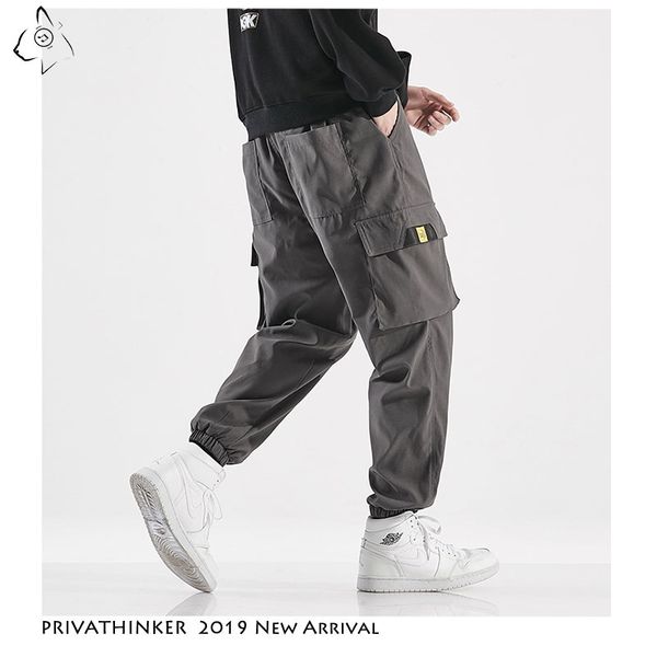 

men loose japan harem pants mens street-style black joggers male print korean pockets trousers oversize autumn 2019