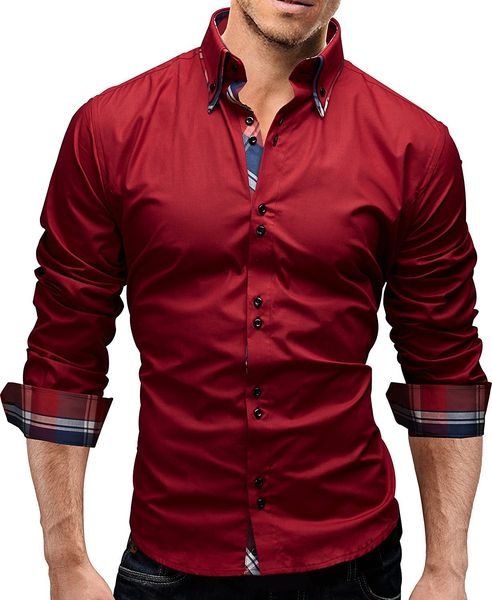 

autumn luxury men shirts fashion designer panelled mens clothing casual slim long sleeve boy, White;black