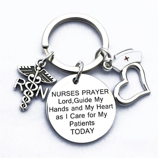 

new stainless steel keychain & keyring cap silver color alert id caduceus heartbeat/ electrocardiogram , 1 pc