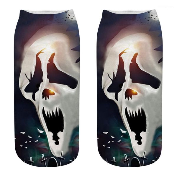 

women halloween trick treat designer holiday cosplay socks winter autumn wear 3d socks men, Black