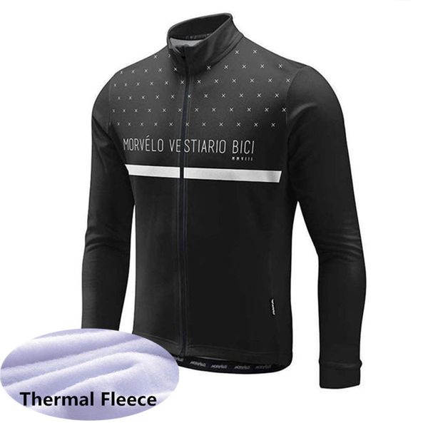 

2020 men cycling jerseys winter thermal fleece mountain bike shirt long sleeves sportswear super warm mtb bicycle clothing k2906, Black;red