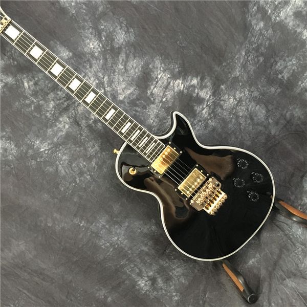 

delivery. factory custom shop new high-quality mahogany with floyd vibrato, lp electric guitar guitar. black