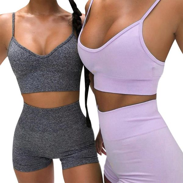 

yoga outfits women summer sports suits sleeveless crop cami blouse+cord shorts set sport suit slim clothing, White;red