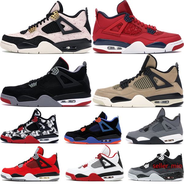 

fiba 2019 mushroom silt red splatter 4 4s jumpman basketball shoes men bred cool grey green grow cavs black cat mens designer trainers