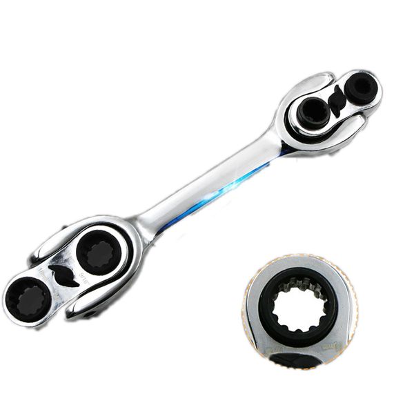 

fghgf multifunctional ratchet activity alloy wrench double head positive and negative manual fast repair spanner hand tool