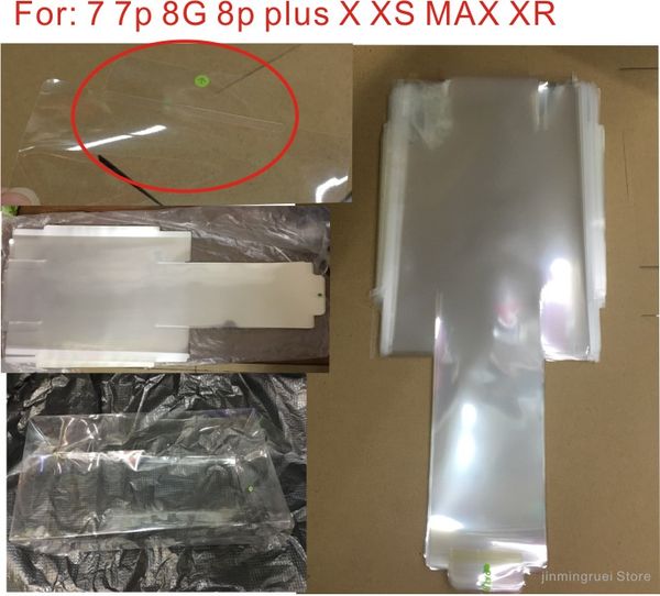 

100pcs front back plastic seal factory screen protector film for iphone xs max xr x 7 8 plus box packing film seal boxs