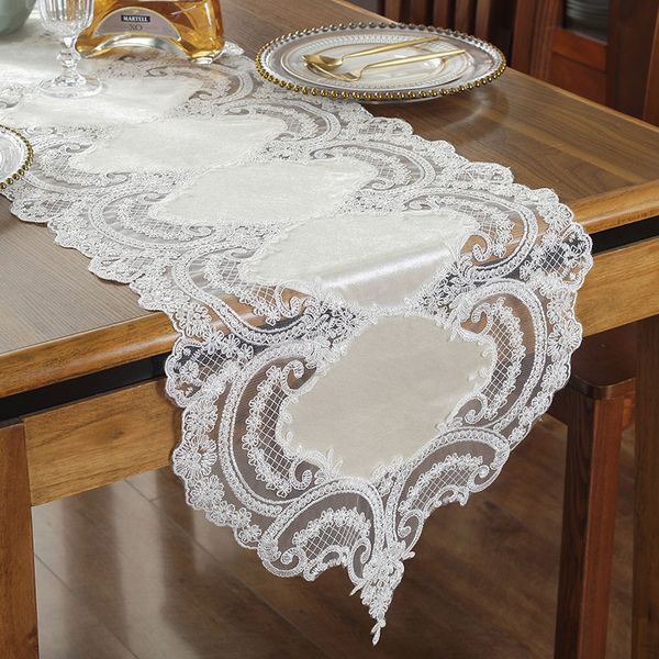 Embroidered Lace Table Runner Tv Bench Stand End Table Cover