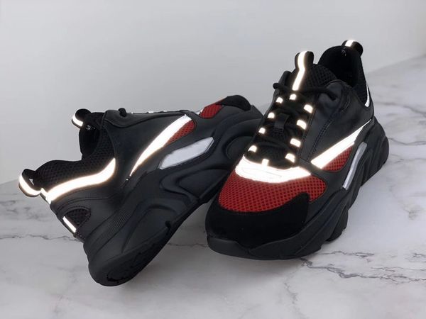 

2019 new 3d reflective canvas and calfskin sports shoes from europe trendy fashion sports b22 men technical casual shoes s03, Black