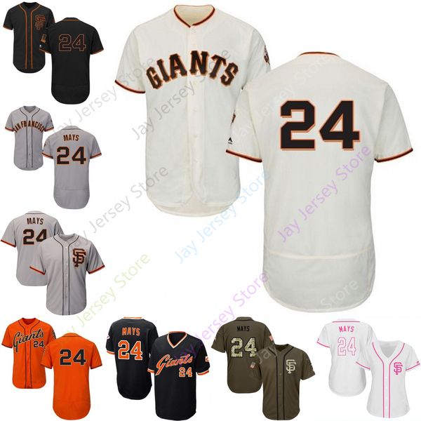 

Custom San Francisco 24 Willie Mays Jersey Giants Jerseys Cool Base Flexbase White Black Red Grey Home Away Men Women Youth Cheap