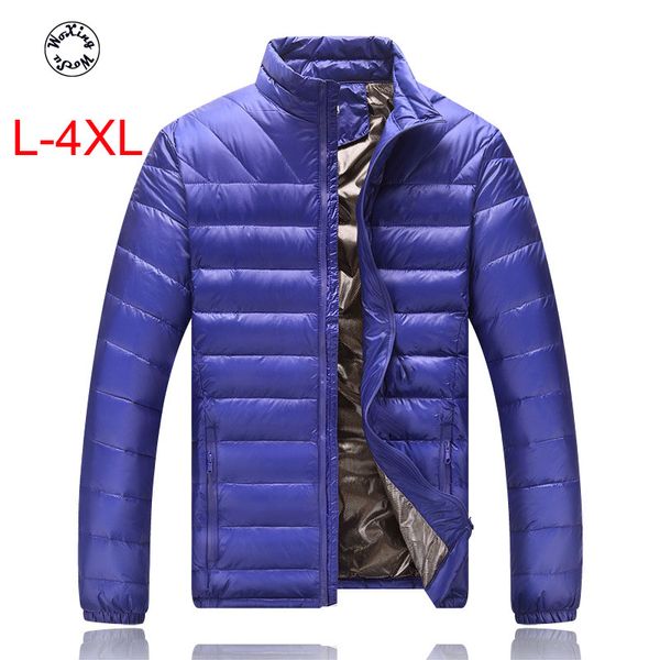 

woxingwosu men's winter down coat, warm down jacket,stand collar,size l to 4xl, Black
