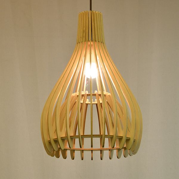 Wood Cage Pendant Lights Led Kitchen Lights Led Lamp Nature Hanging Lamp Ceiling Lamps Lighting Fixtures Bedroom Living Room Drum Pendant Lights Drum