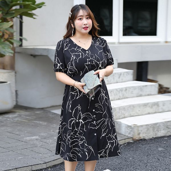 

распродано нижняя стойка] цветочная юбка platycodon grandiflorum юбка лето новый стиль большой размер платье средней длины a203, Red