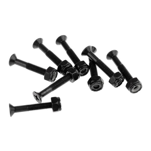 

8pcs replacement skateboard hardware screw set / longboard screws with nuts - black