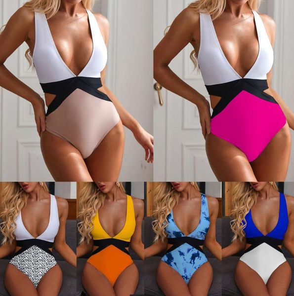 

bandage tummy cut bikinis push up one piece swimsuit summer swimwear women 2020 monokini swimming suit maillot de bain