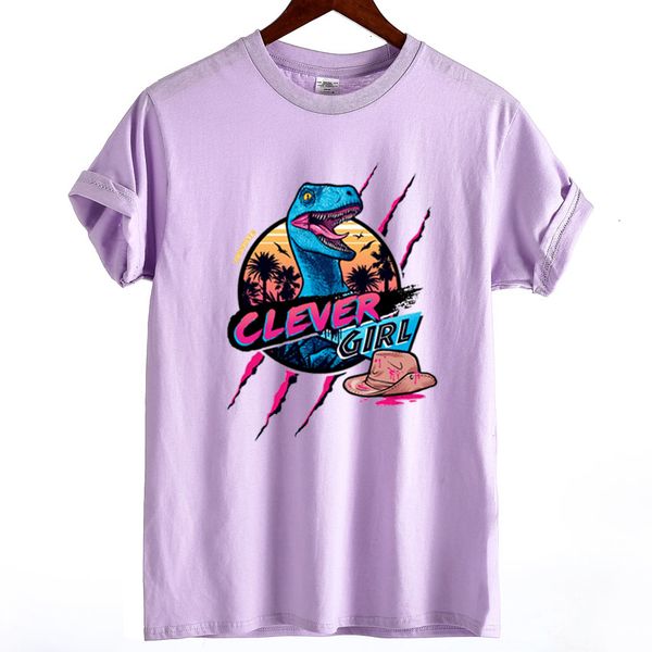 

women clothes designer shirt harajuku t shirt jurassic park dinosaur clever girl print casual summer tshirt femme ladies t female, White