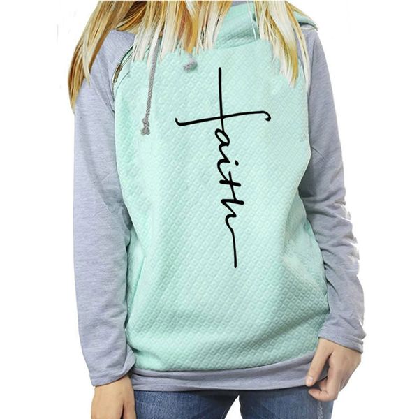 

2019 hoodies sweatshirts autumn long sleeve patchwork pink hoodies women faith embroidered pocket sweatshirts pullover pl54, Black