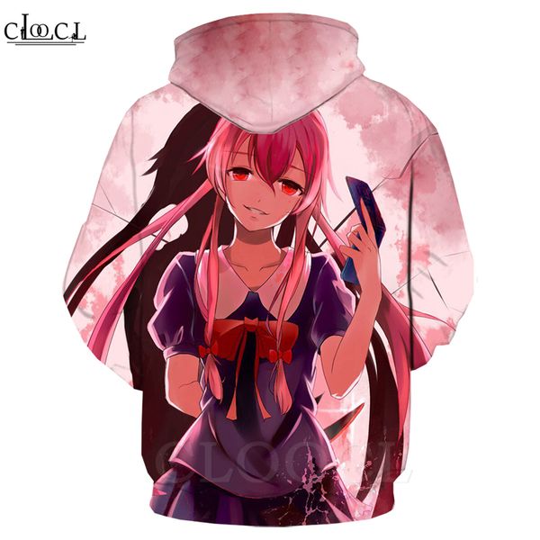 

men future sportswear diary hoodies pullover women gasai printing japanese yuno jogging anime harajuku streetwear casual 3d xoxpb, Black