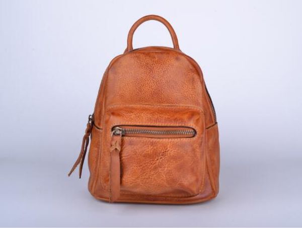 

women genuine leather cow skin soft small backpack school bag