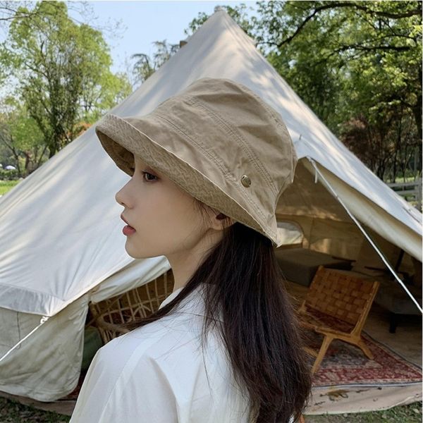 

ins style solid color all-match fisherman fisherman female summer sunscreen basin hat japanese sunscreen hat, Blue;gray