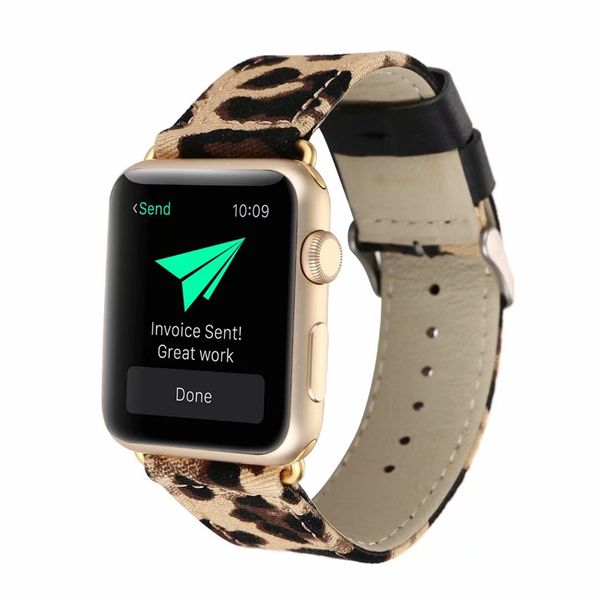 

leopard print leather band strap for apple watch series 5 4 series 3 and 2 1 40mm 44mm 42mm 38mm