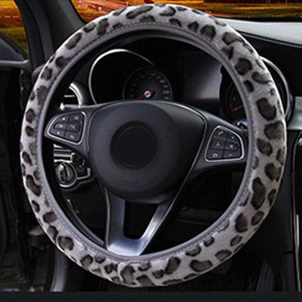 

1pc steering wheel cover car diameter 36-38cm non-slip soft touching feeling delicate leopard
