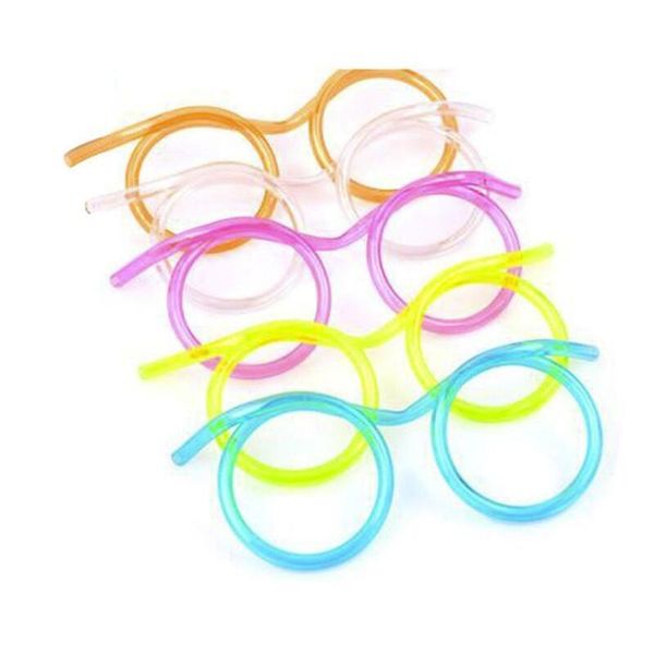 

fun soft plastic straw funny glasses flexible drinking toys party joke tube tools kids baby birthday toys